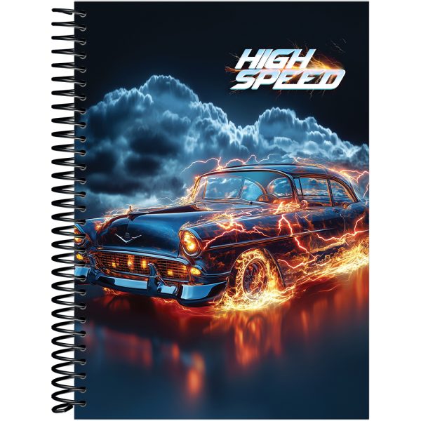 CADERNO ESPIRAL CAPA DURA ¼ HIGH SPEED - 80 FOLHAS