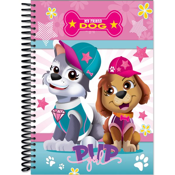 CADERNO ESPIRAL UNIVERSITÁRIO DOG CD - 80 FOLHAS