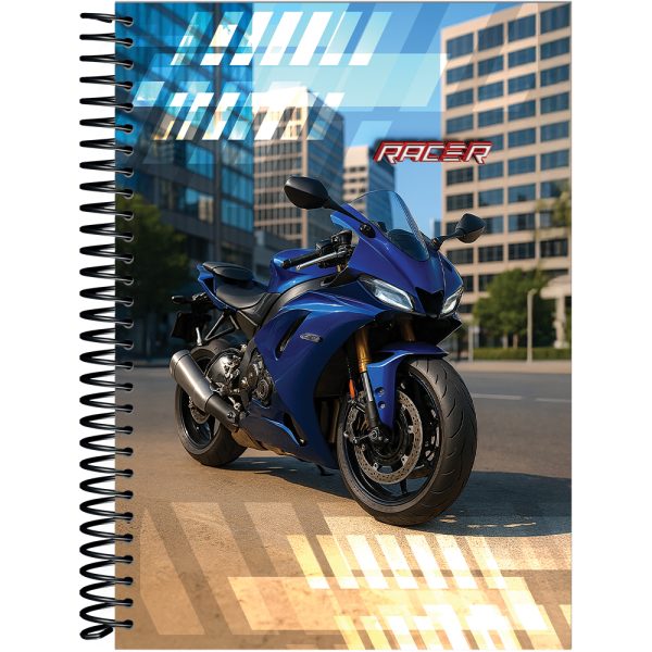 CADERNO ESPIRAL CAPA DURA UNIVERSITÁRIO 10 MATÉRIAS RACER - 160 FOLHAS