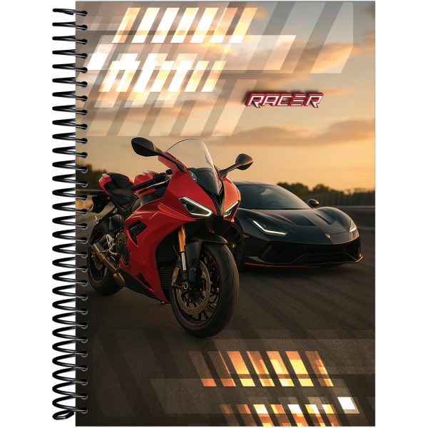 CADERNO ESPIRAL CAPA DURA UNIVERSITÁRIO 20 MATÉRIAS RACER - 320 FOLHAS