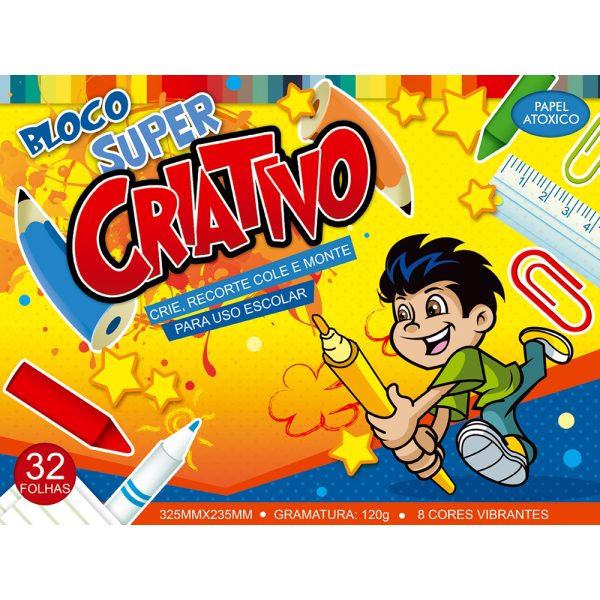 BLOCO SUPER CRIATIVO – 32 FOLHAS