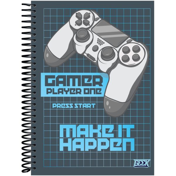 CADERNO ESPIRAL CAPA DURA UNIVERSITÁRIO 10 MATÉRIAS GEEK - 160 FOLHAS