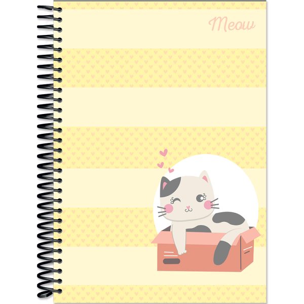 CADERNO ESPIRAL CAPA DURA UNIVERSITÁRIO 1 MATÉRIA MEOW - 80 FOLHAS