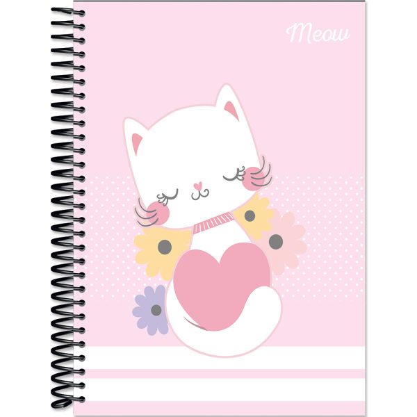 CADERNO ESPIRAL CAPA DURA UNIVERSITÁRIO 15 MATÉRIAS MEOW - 240 FOLHAS