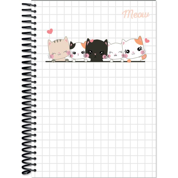 CADERNO ESPIRAL CAPA DURA UNIVERSITÁRIO 20 MATÉRIAS MEOW - 320 FOLHAS