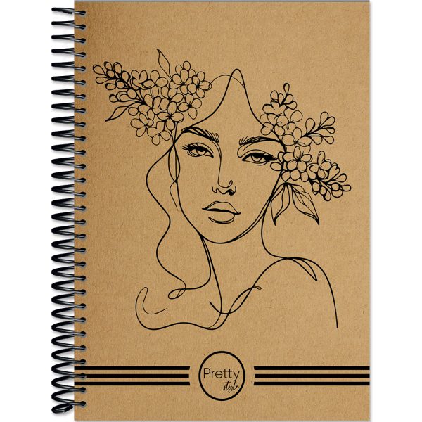CADERNO ESPIRAL CAPA DURA UNIVERSITÁRIO 15 MATÉRIAS PRETTY - 240 FOLHAS