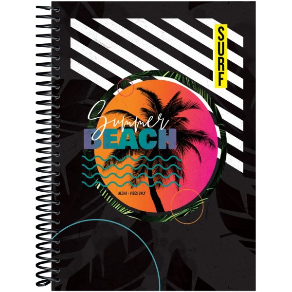 CADERNO ESPIRAL CAPA DURA UNIVERSITÁRIO 1 MATÉRIA BEACH 96 FOLHAS