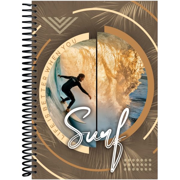 CADERNO ESPIRAL CAPA DURA UNIVERSITÁRIO 10 MATÉRIA BEACH 200 FOLHAS