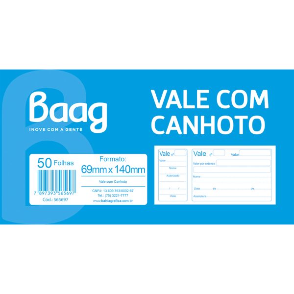 VALE COM CANHOTO – 50 FOLHAS