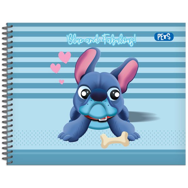 CADERNO DE DESENHO PETS CAPA DURA – 80 FOLHAS