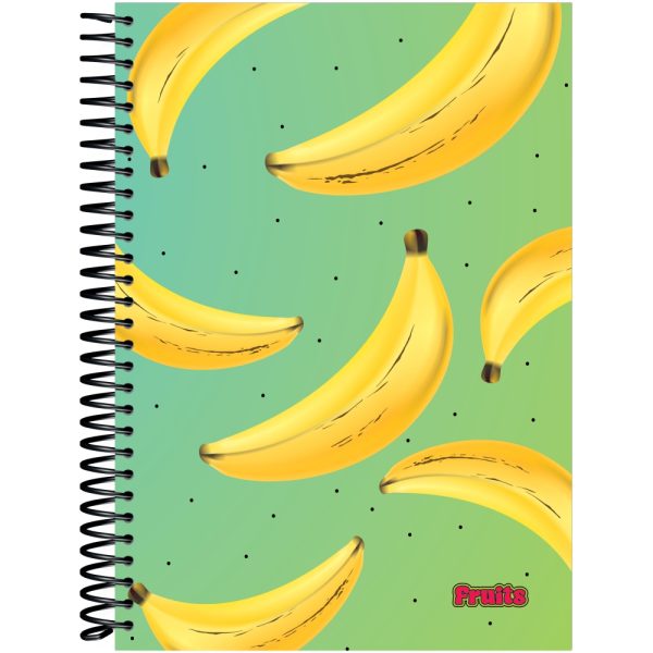CADERNO ESPIRAL UNIVERSITÁRIO FRUITS CD 10X1 - 160 FOLHAS