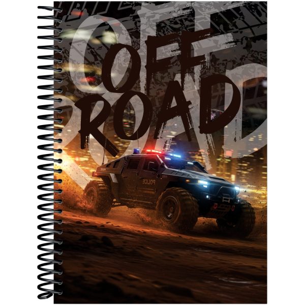 CADERNO ESPIRAL UNIVERSITÁRIO OFFROAD CD 1X1 - 80 FOLHAS
