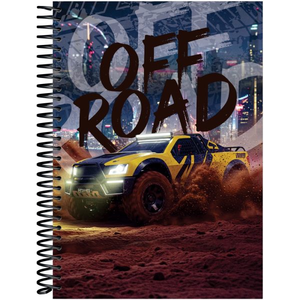 CADERNO ESPIRAL UNIVERSITÁRIO OFFROAD CD 10X1 - 160 FOLHAS