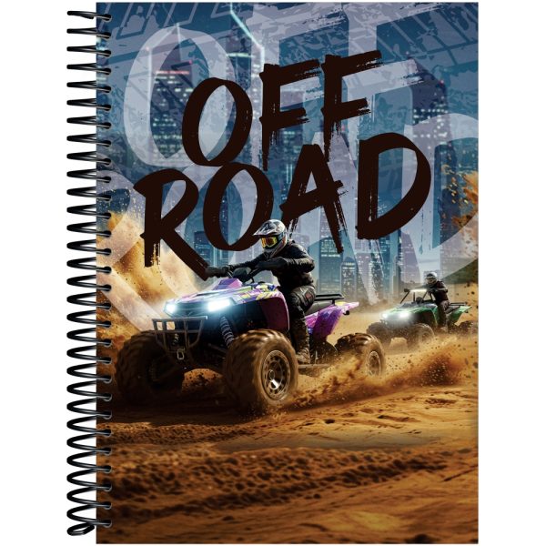 CADERNO ESPIRAL UNIVERSITÁRIO OFFROAD CD 15X1 - 240 FOLHAS
