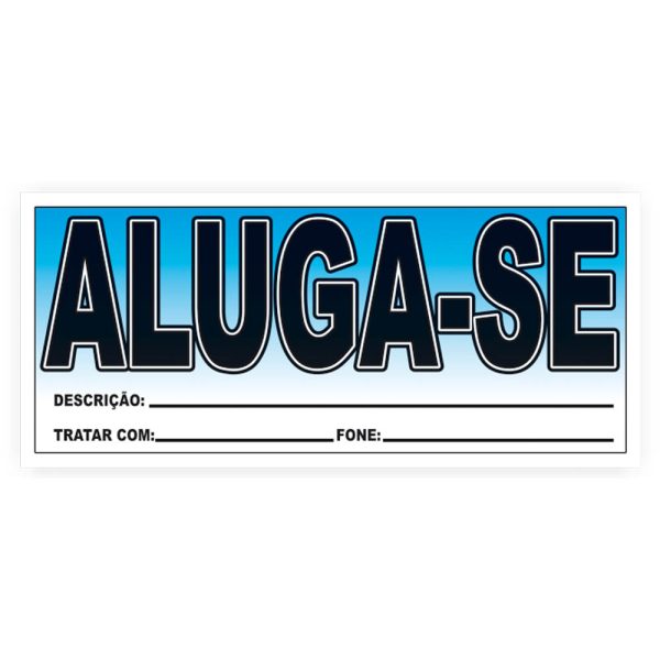 PLACA COMERCIAL ALUGA-SE – 50 UNIDADES