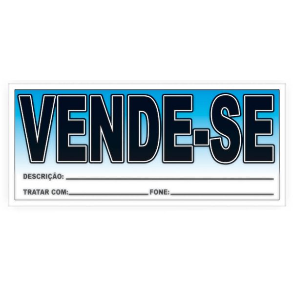 PLACA COMERCIAL VENDE-SE – 50 UNIDADES