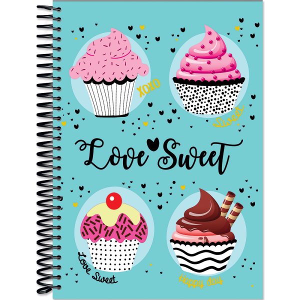 CADERNO ESPIRAL UNIV. SWEET CAPA DURA - 160 FOLHAS