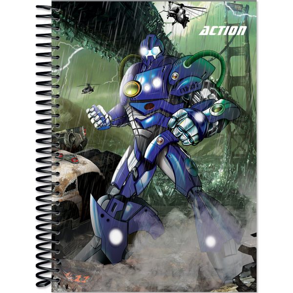 CADERNO ESPIRAL UNIV. ACTION CAPA DURA - 80 FOLHAS