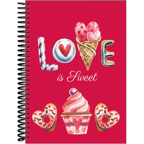 CADERNO ESPIRAL UNIV. SWEET CAPA DURA - 80 FOLHAS