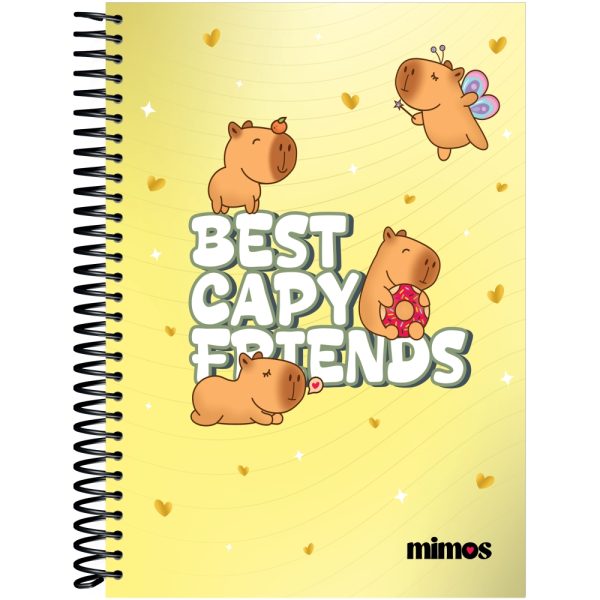 CADERNO ESPIRAL UNIV. MIMOS CAPA DURA - 80 FOLHAS