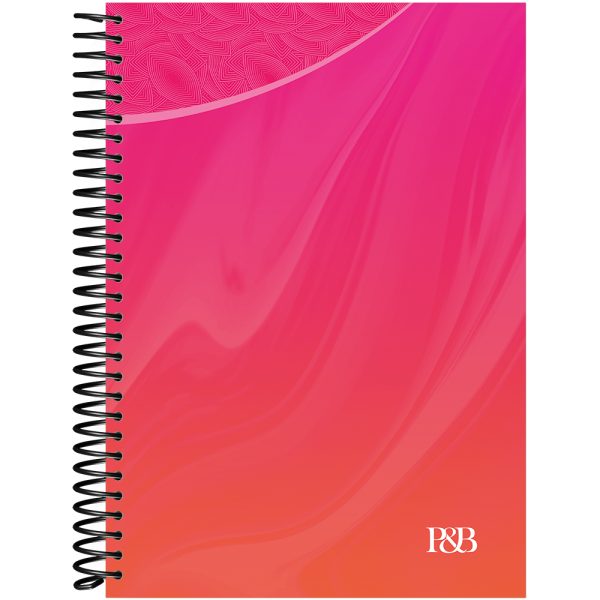 CADERNO ESPIRAL UNIV. PINK AND BLACK CAPA DURA - 80 FOLHAS