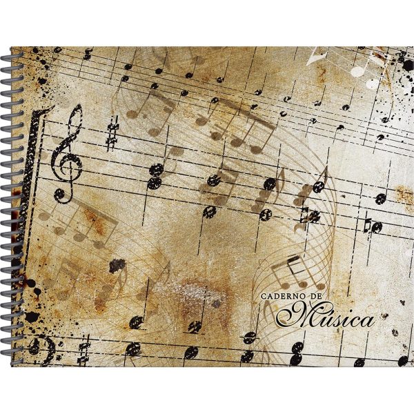 CADERNO DE MÚSICA ESPIRAL CAPA FLEXÍVEL G BAG 40 FOLHAS
