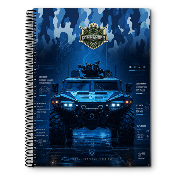 CADERNO ESPIRAL UNIVERSITÁRIO COMMANDER CD 20X1 - 320 FOLHAS