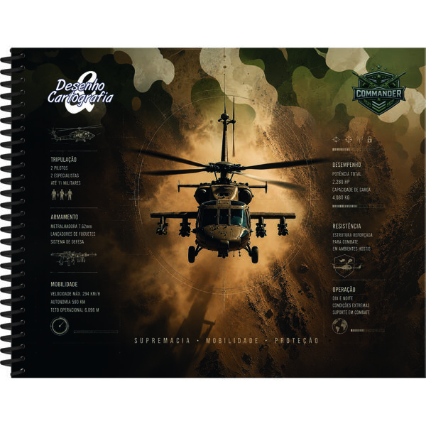 DESENHO COMMANDER CAPA DURA - 80 FOLHAS