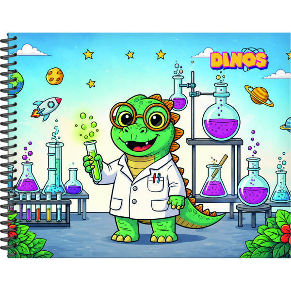 DESENHO CAPA DURA DINOS - 80 FOLHAS
