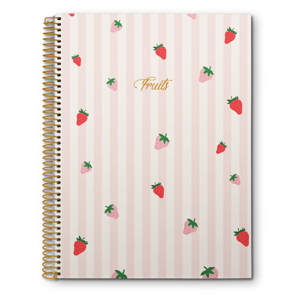 CADERNO ESPIRAL UNIV FRUITS CD 10X1 - 160 FOLHAS