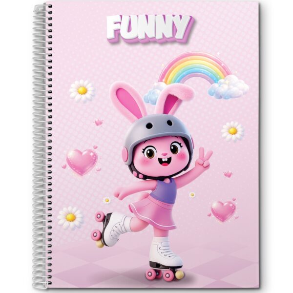 CADERNO ESPIRAL CAPA DURA ¼ FUNNY - 80 FOLHAS