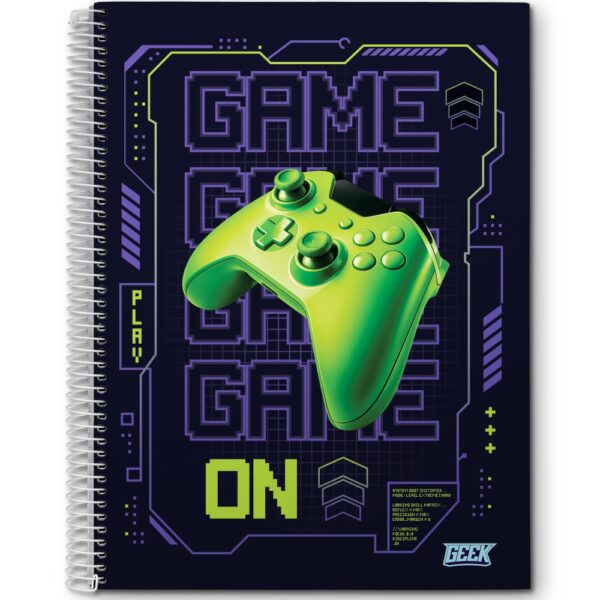 CADERNO ESPIRAL CAPA DURA UNIVERSITÁRIO 20X1 GEEK - 320 FOLHAS