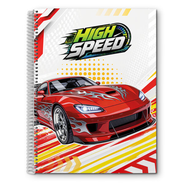 CADERNO ESPIRAL CAPA DURA ¼ HIGH SPEED - 80 FOLHAS