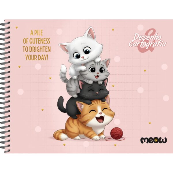 CADERNO DE DESENHO MEOW CD - 80 FOLHAS