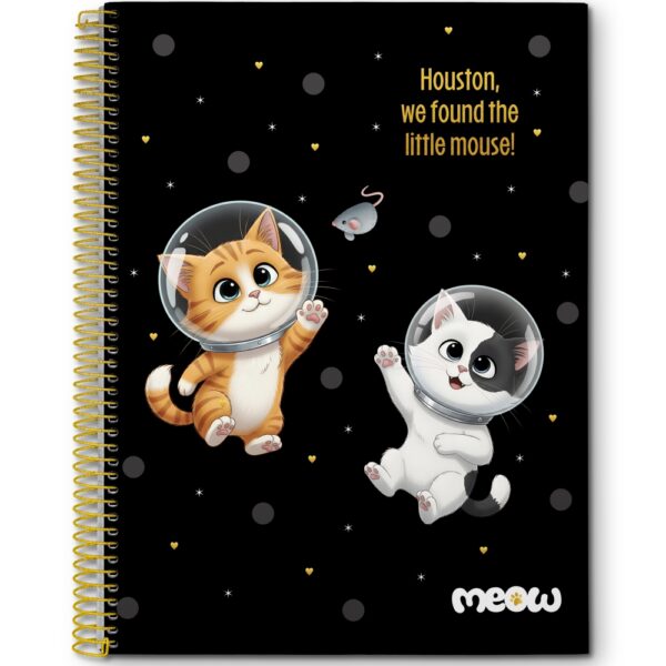 CADERNO ESPIRAL MEOW UNIV. CD 15X1 - 240 FOLHAS