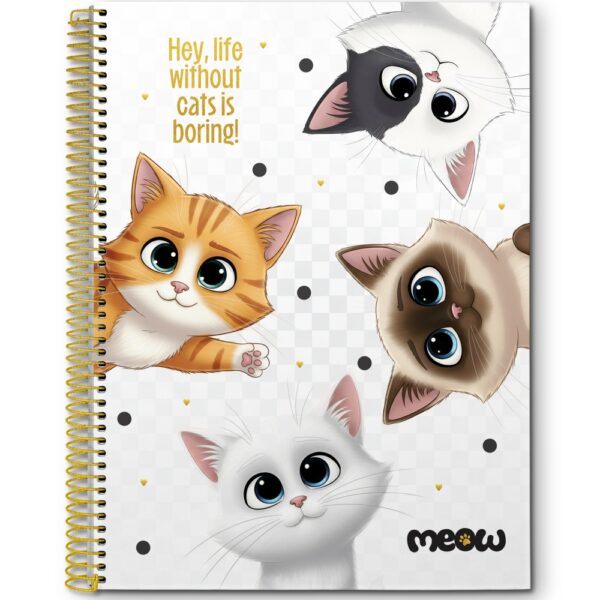 CADERNO ESPIRAL MEOW UNIV. CD 20X1 MEOW - 320 FOLHAS